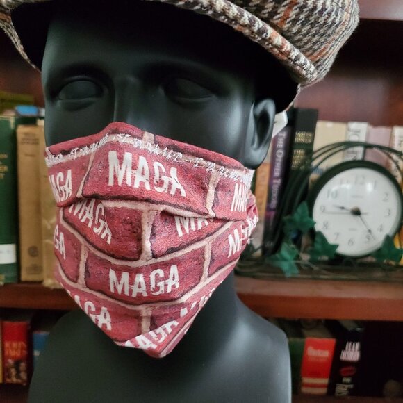Cloth Face Mask - Silver/Copper Filters- MAGA WALL - Picture 1 of 6